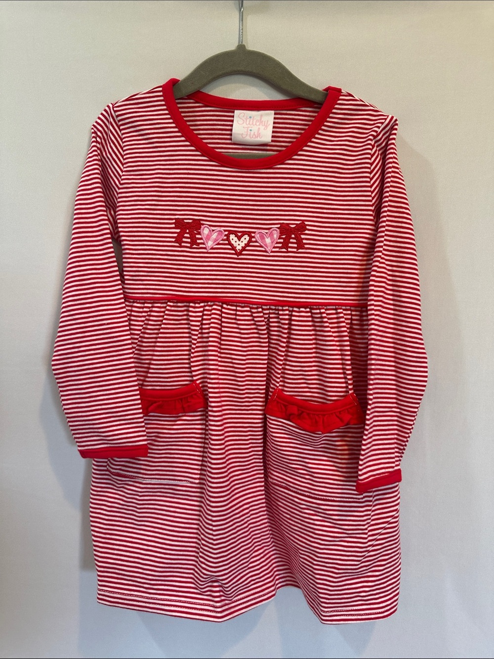 Girls' Red Striped Dress